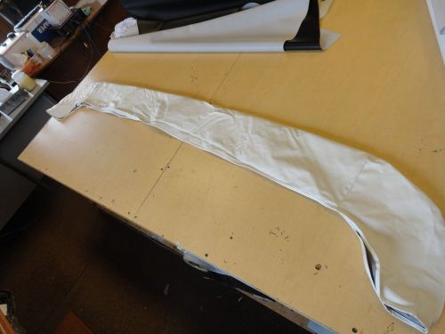 Bimini boot white vinyl with white plastic zipper 87 5/8&#034; x 7 7/8&#034; marine boat