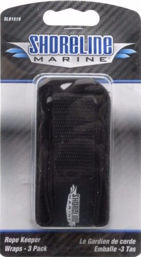 3 shoreline marine rope cord hose keeper wraps 1" fastening straps sl91519 black