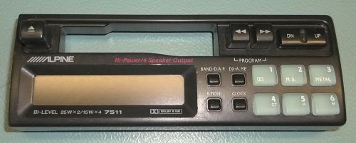Alpine am-fm cassette receiver detachable faceplate 7511