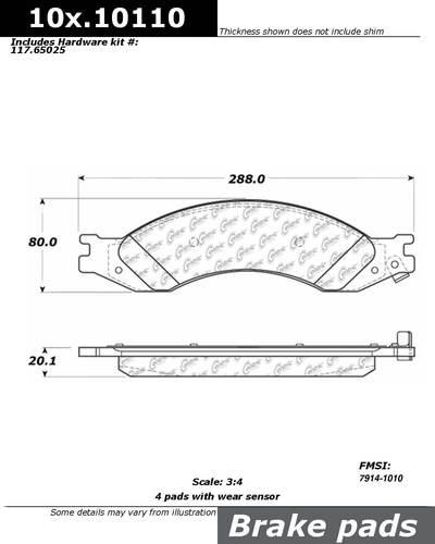 Centric 104.10110 brake pad or shoe, front