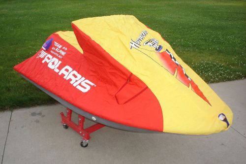 Polaris hurricane cover red &amp; yellow w/ dl new in worn box oem