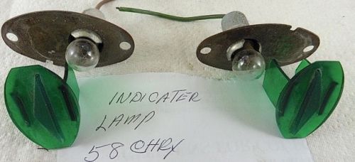 1958 chrysler mopar dash pair turn signal indicator light lamp assemblies