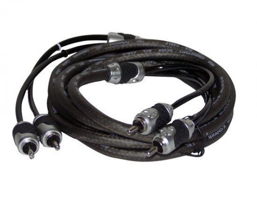 New brandx xxl12rcasq 12&#039; foot hi-end black/silver stereo rca cable