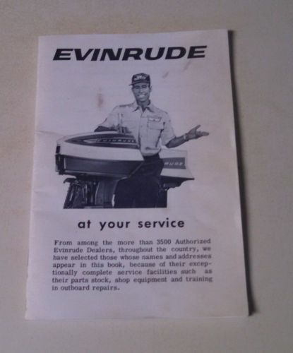 Original evinrude authorized dealers list  collectible part no. 202756u
