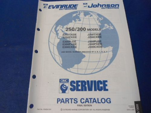 1991 omc evinrude/johnson parts catalog, e250txeie, e300pleie, 250/300 models