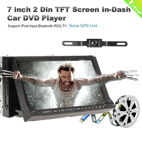 Camera+double 2 din 7" in dash stereo car dvd player bluetooth radio ipod sd