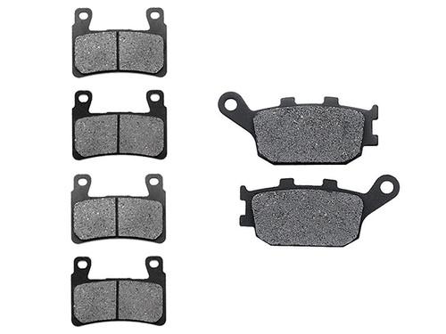 Front + rear carbon kevlar brake pads for 2000-2006 honda rvt 1000 r (rc51)