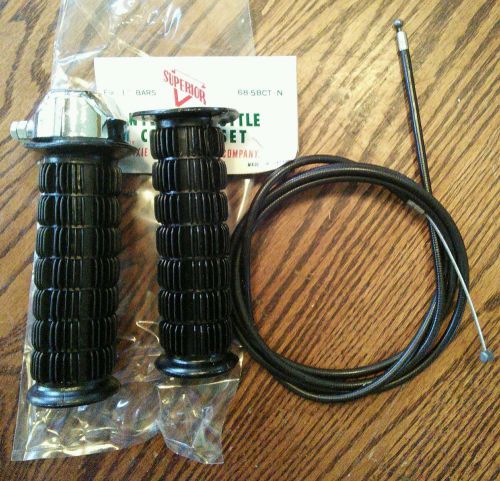 Nos minibike  1" trail twist grip set, w/cable, japan, super bronc