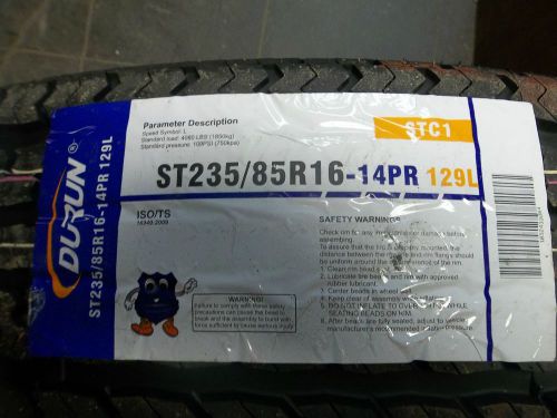 Two st235/85r16 durun 14 ply radial tubeless camper, trailer tires load range g