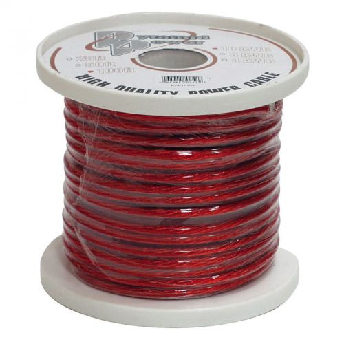 Pyramid audio rpr825 new 8 gauge high quality clear red power wire 25 ft spool