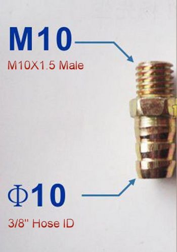 Metric m10x1.5 male to 3/8" hose id barb oil gas fuel water fitting adapter l-39