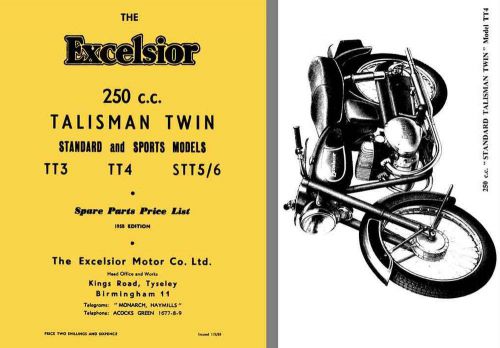 Excelsior talisman twin standard &amp; sport 1958 - the excelsior 250cc talisman twi