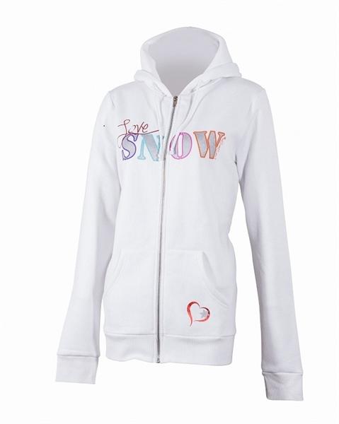 Divas snow gear ladies love snow iii hoody/hoodie sweatshirt - white (xs)