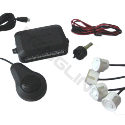 Car reversing radar free wiring 4 probe real voice buzzer sound  radar system