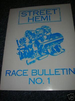 Mopar dodge plymouth street hemi race bulletin manual