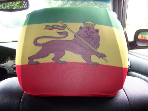 Ethiopia/ lion of judah car/auto headrest  flags-----2 pieces