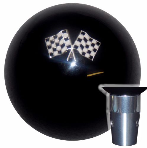 Checkered flags black nonthreaded shift knob kit u.s. made