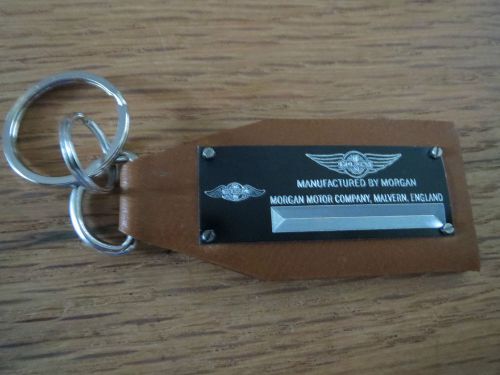 Vintage morgan data plate leather keychain aero 8 plus four roadster 4/4