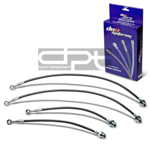 For s13 s14 replacement front/rear stainless hose black pvc coated brake lines