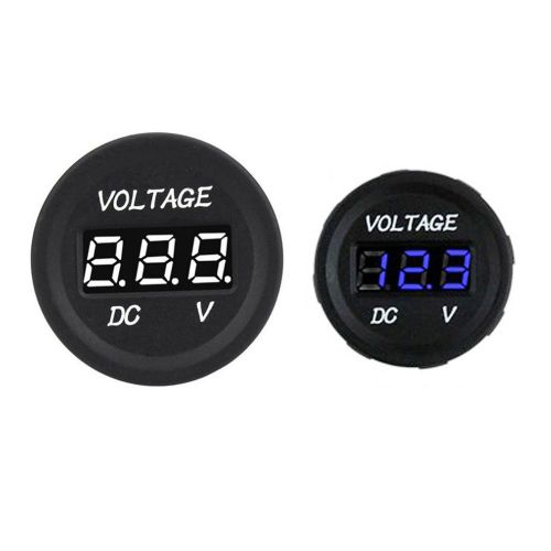 Blue dc12v-24v car motorcycle led digital waterproof voltmeter gauge meter