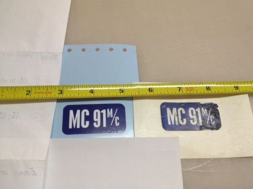 Mcculloch kart shroud decal mc91 m/c on blue