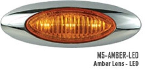 Twelve amber panelite millennium m5 led marker lights - 3 diodes chrome bezels