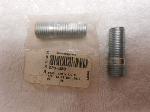 Vw wheel studs ~ 1968 - 1979 ~ bug or ghia ~ set of 3 ~ m14 - 1.5 ~ 14mm x 1.5&#034;