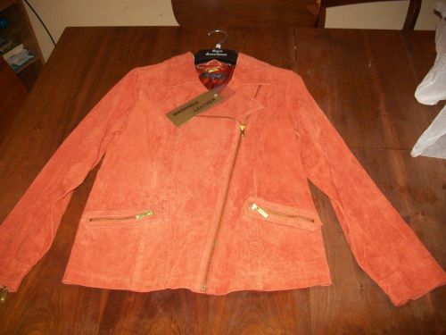 New dennis basso terracotta suede motorcycle or casual dress jacket woman&#039;s xs