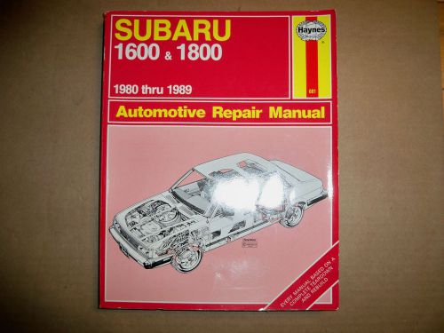 Subaru 1600 &amp; 1800  1980 thru 1989 automotive repair manual!!