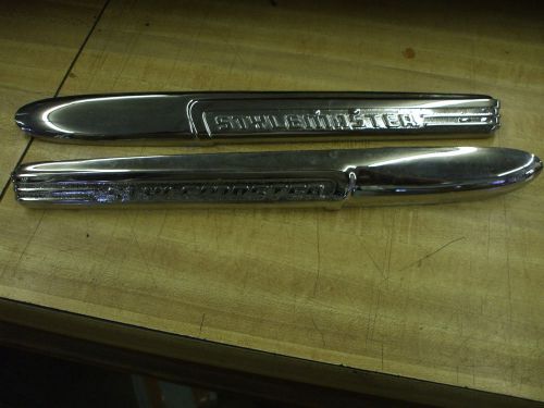 1947-48 chevy pr stylemaster side hood mldgs newly [triple] plated l@@k