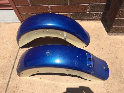 Harley davidson heritage '87 flst-c blue and creme fenders