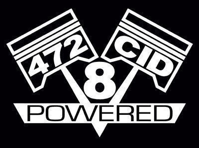2 v8 472 cid engine piston decal set sticker emblems