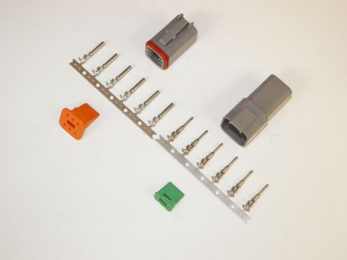 6x gray deutch dt series connector set 14-16-18 ga stamped nickel terminals