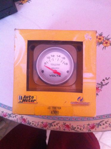 Auto meter 4391 ultra-lite electric voltmeter gauge 2 1/16&#034; (52mm) 8 - 18 volts