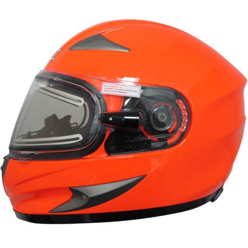 Afx fx-magnus snowmobile snocross helmet safety orange w/electric shield