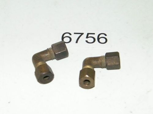 2 vintage brass 90° elbow 3/16 x 3/16 compression