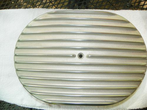 Hz-6020-3 12&#034; oval polished aluminum air cleaner full finned chevy/ford/mopar
