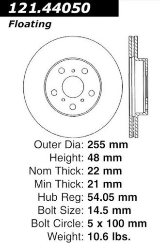Disc brake rotor fits 1987-1987 toyota camry  centric parts