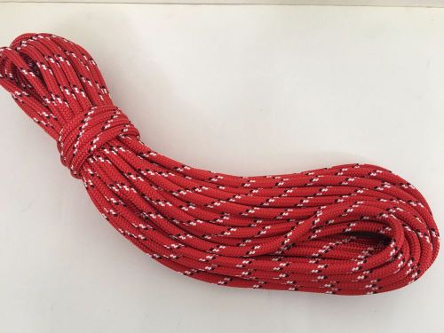 3/8&#034;x130&#039; red double braid polyester/sail line/halyard/anchor line rope made usa