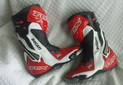 Ducati tcx corse racing boots shoes, black/red/  white.