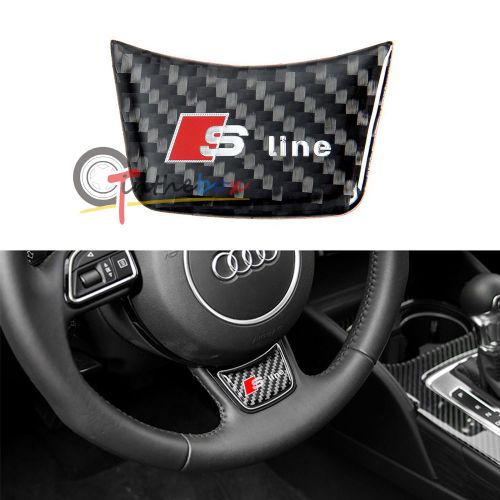 Carbon fiber steering wheel decoration sline s line cover audi a4 b8 a3 a6 c7