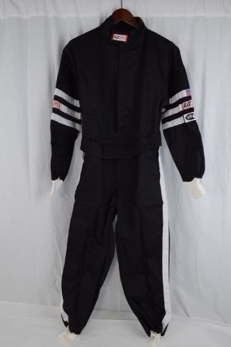 Rjs racing sfi 3-2a/1 classic 1 pc suit youth 14/16 fire suit black 200040126