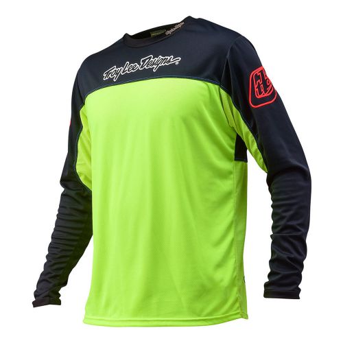 Troy lee designs sprint solid youth bicycle jersey flo yellow/black