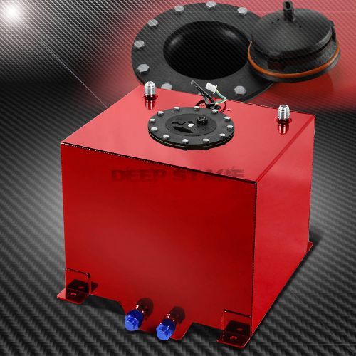 5 gallon lightweight red coat aluminum gas fuel cell tank/2"sump+level sender