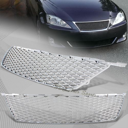 For 2006-2008 lexus is250 is350 abs chrome mesh front hood bumper grille grill