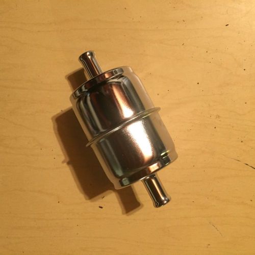 Holley 162 523 chrome fuel filter 3/8" hose