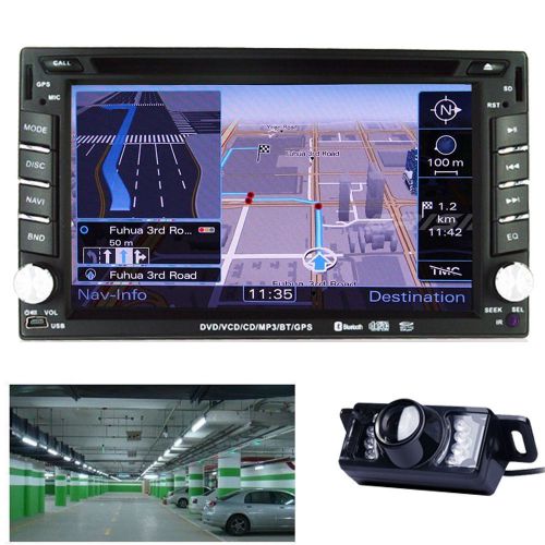 Double 2 din in dash stereo receiver gps navi car dvd player audio system+camera