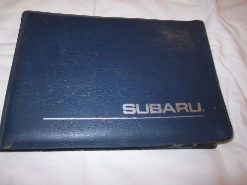 1987 subaru owners manual