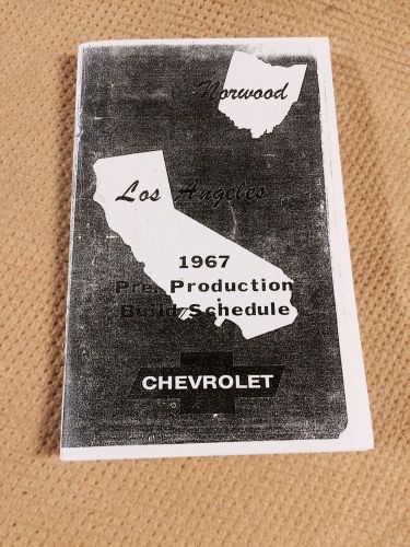 1967 camaro norwood pilot car ss 350 396 booklet rare impala 427 specs dealer gm