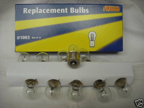 Rv - motorhome lighting - box of 10 bulbs - # 1003 - 12 volt - single contact